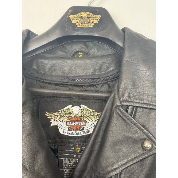 Harley-Davidson Women’s Leather Motorcycle Jacket – Size Large – Black - Picture 3 of 11